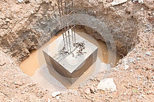 Concrete footings for the foundation