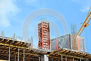 Concrete formwork and floor beams photo