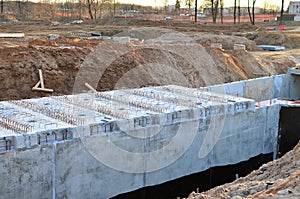 Concrete formwork in the pit in the construction
