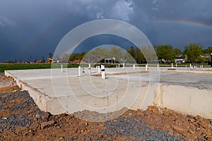 concrete foundation for a new hose