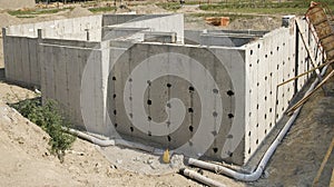 Concrete foundation of a new house