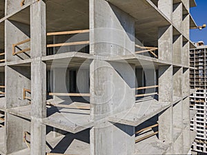 Concrete frame of a modern high rise building
