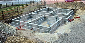 Concrete fundamental wall for the house