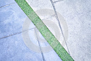 concrete and grass path Abstract background. Selective focus