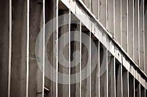 concrete gray windows in old fabric builiding architecture