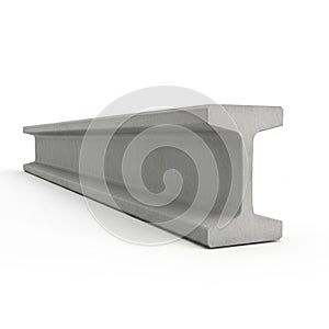 Concrete I-beam structural element on a white background steel construction