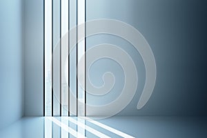 Concrete interior with abstract windows