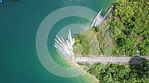 Concrete  jetty at Lubok Antu Dam in Sri Aman, Malaysia