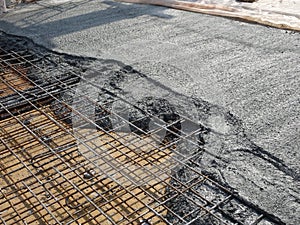 Concrete joint between old and new concrete at the construction site. The joint should properly done to provide potential leakage