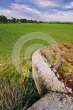 Concrete military bunker near Vysoka pri Morave village photo