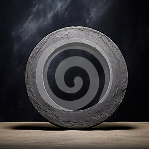 Concrete Minimalistic Round Picture Frame.