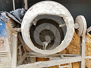 Concrete mixer with cement