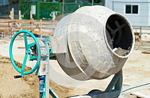 Concrete mixer in contruction building site