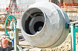 Concrete mixer in contruction building site