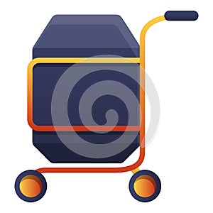 Concrete mixer icon, cartoon style