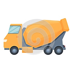 Concrete mixer icon cartoon vector. Cement truck