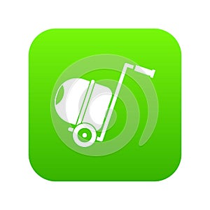 Concrete mixer icon digital green