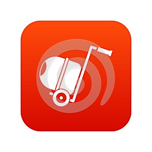 Concrete mixer icon digital red