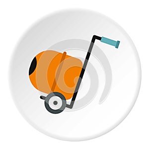 Concrete mixer icon, flat style