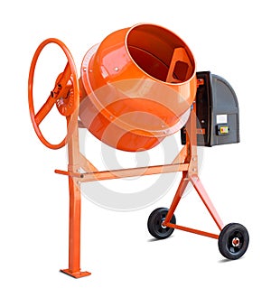 Concrete mixer isolated with clipping path