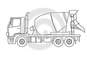 Concrete mixer truck photo