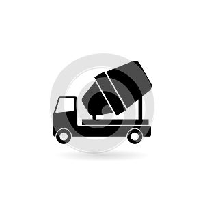 Concrete Mixer Truck icon. Flat sign for mobile concept and web design