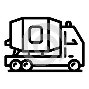 Concrete mixer truck icon outline vector. Mix tool