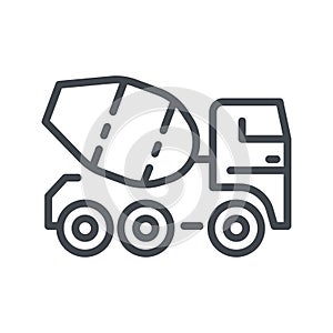 concrete mixer truck isolated on transparent white background.