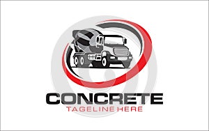 Concrete mixer truck logo design