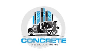 Concrete mixer truck logo design