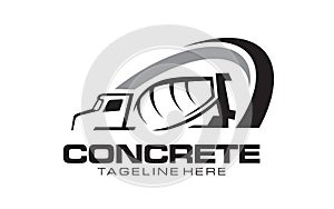 Concrete mixer truck logo design
