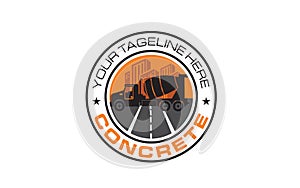 Concrete mixer truck logo design