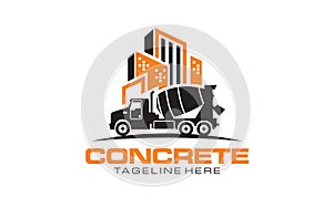 Concrete mixer truck logo design