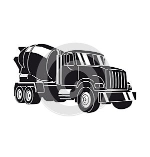 Concrete Mixer Truck. Vector Illustration
