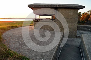 Concrete observation post of the coastal battery, at Fort Mott, Pennsville Township, NJ, USA photo