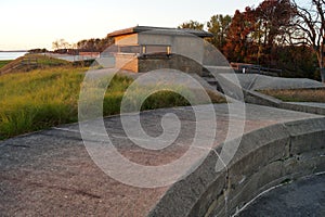 Concrete observation post of the coastal battery, at Fort Mott, Pennsville Township, NJ, USA photo