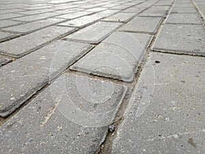 Concrete pavement outside on a sunny day