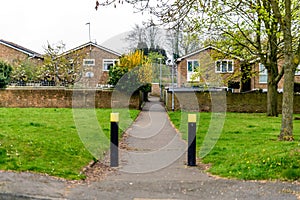 Concrete pedestrian footpath in northampton england uk photo