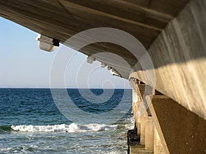 Concrete pier at beach
