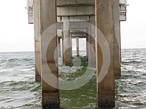 Concrete pier footings in the Gulf of Mexico