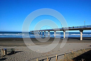 Concrete pier at town New Brighton beach
