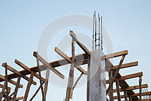 Concrete pillar construction