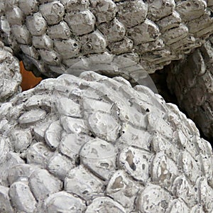 Concrete pine cones - close up