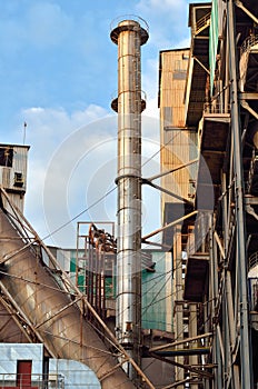Industrial exhausting chimney photo