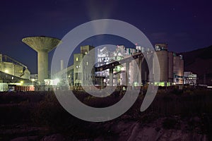 Concrete plant by night