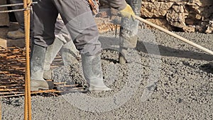 Concrete pouring works