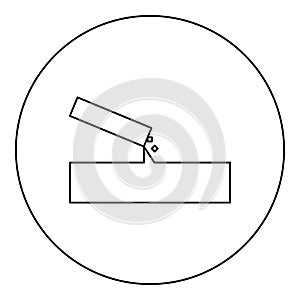Concrete pours casting icon in circle round black color vector illustration image outline contour line thin style