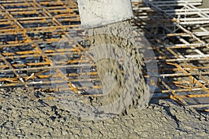 Concrete pump pumps liquid concrete