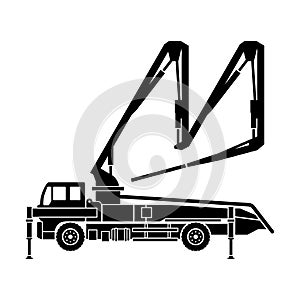 Concrete pump truck silhouette boom pump