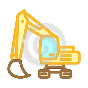 concrete pumper civil engineer color icon vector illustration